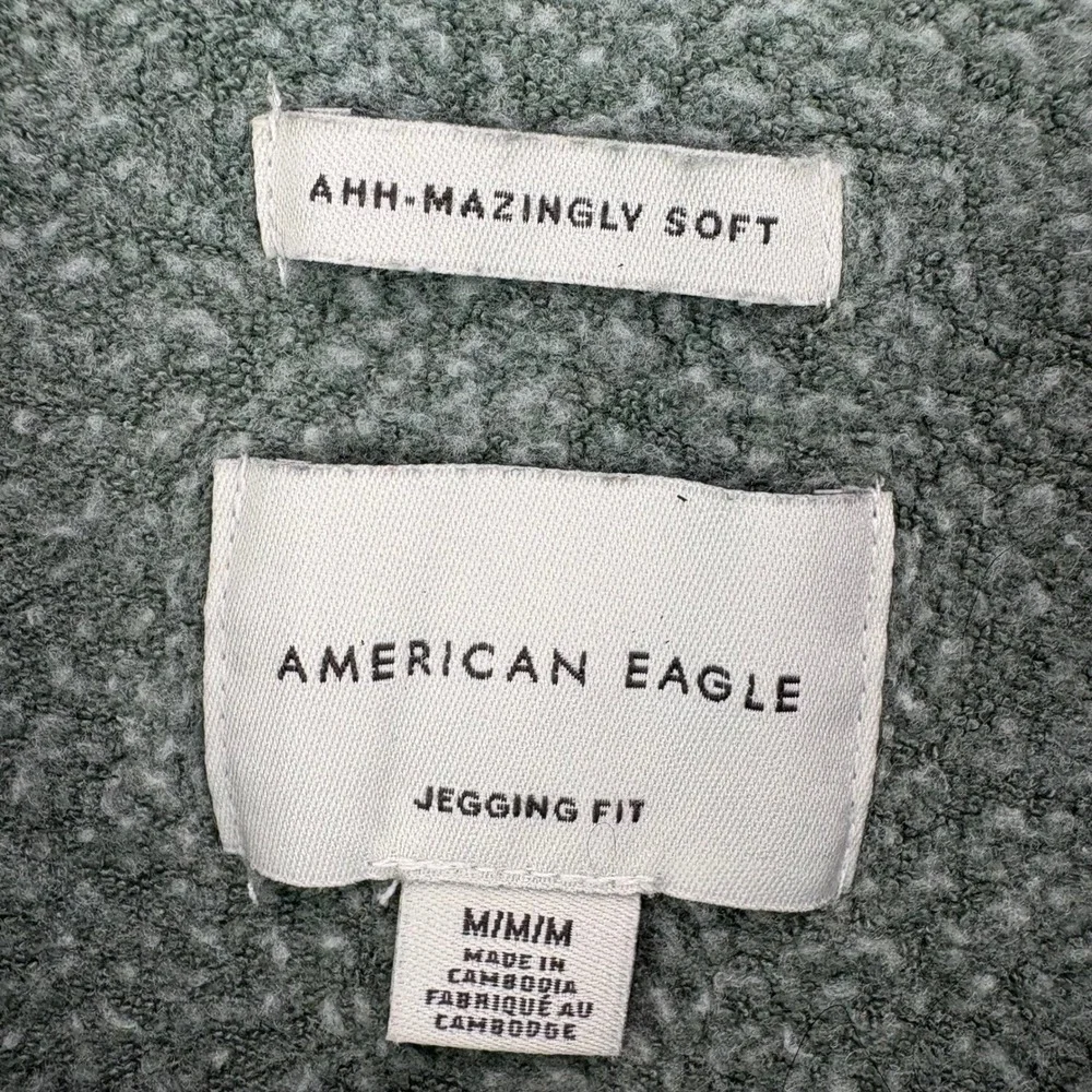 American Eagle Womens M Green Grey White‎ Tie Dye Ombre Crewneck Sweatshirt Soft